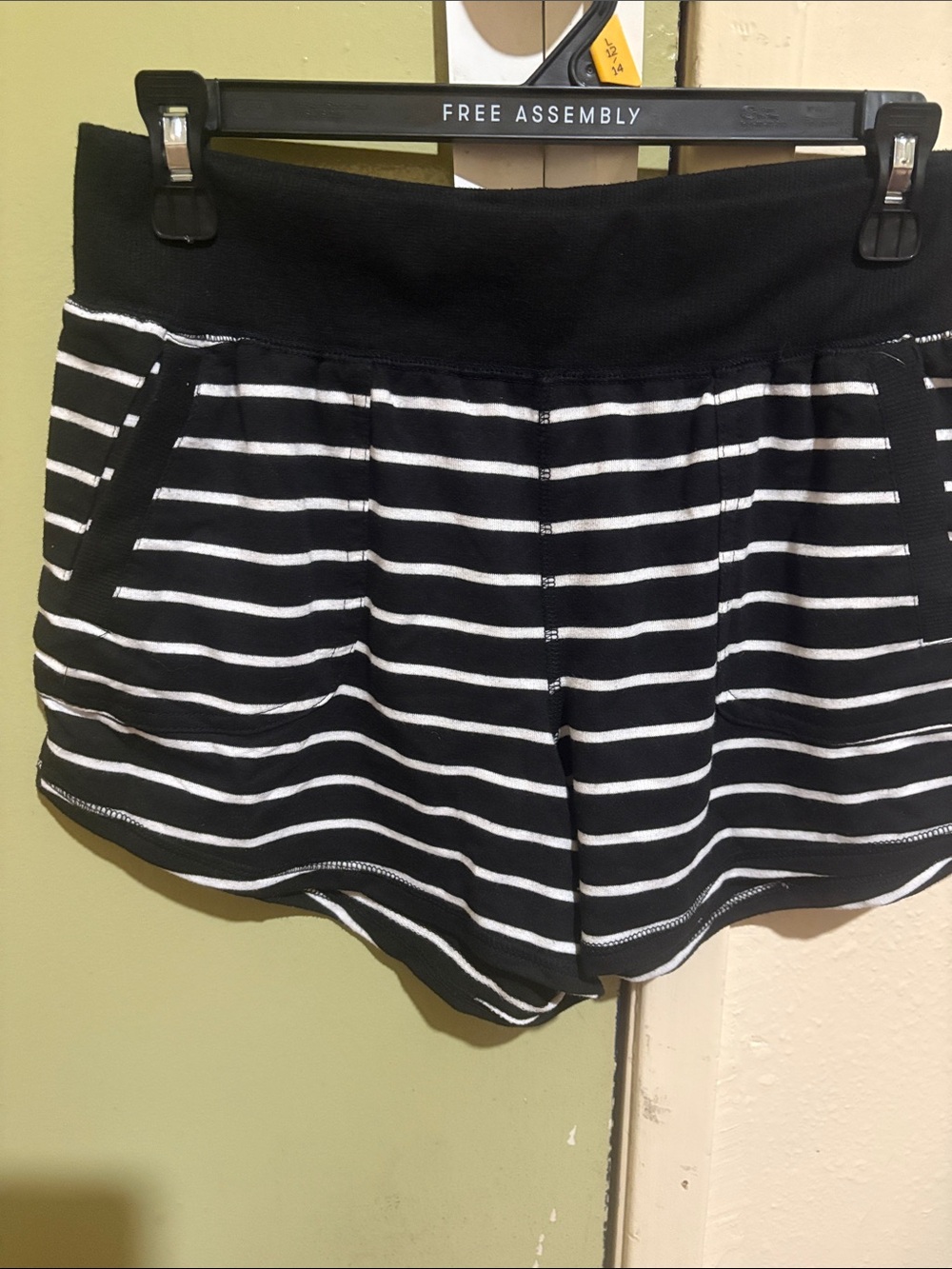 Striped Black & White Girls' Athletic Shorts - Pull-On Comfort